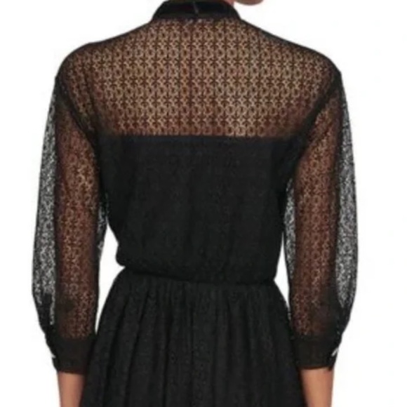 MAJE Ramona velvet trimmed lace mini dress size 3=Large NWT - Picture 2 of 12